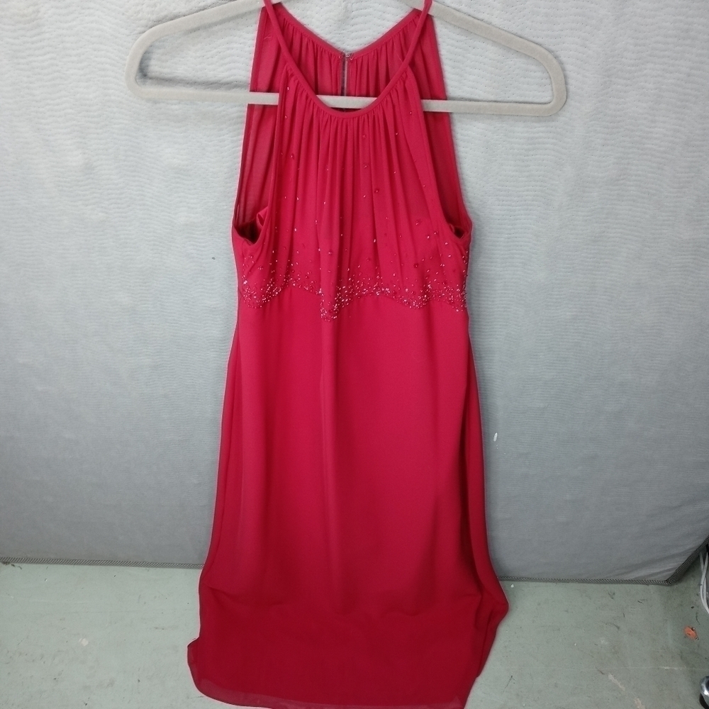 Michaelangelo women's long maxi red polyester dres